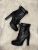Brown high heeled ankle boots